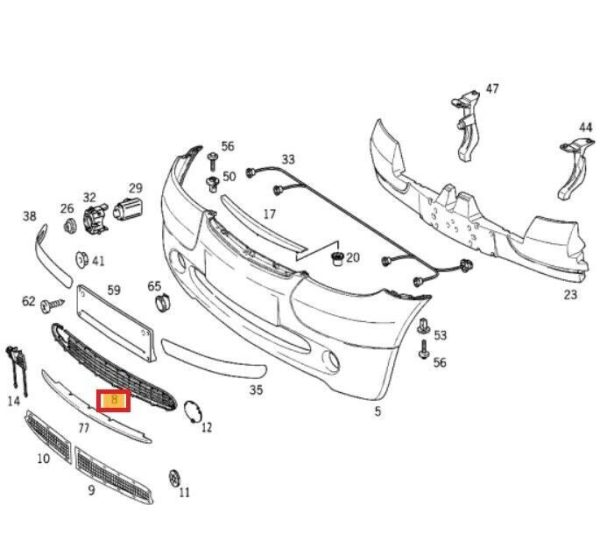 NEW GENUINE MERCEDES BENZ A CLASS W168 FRONT BUMPER LOWER GRILLE A1688850023 - Image 3