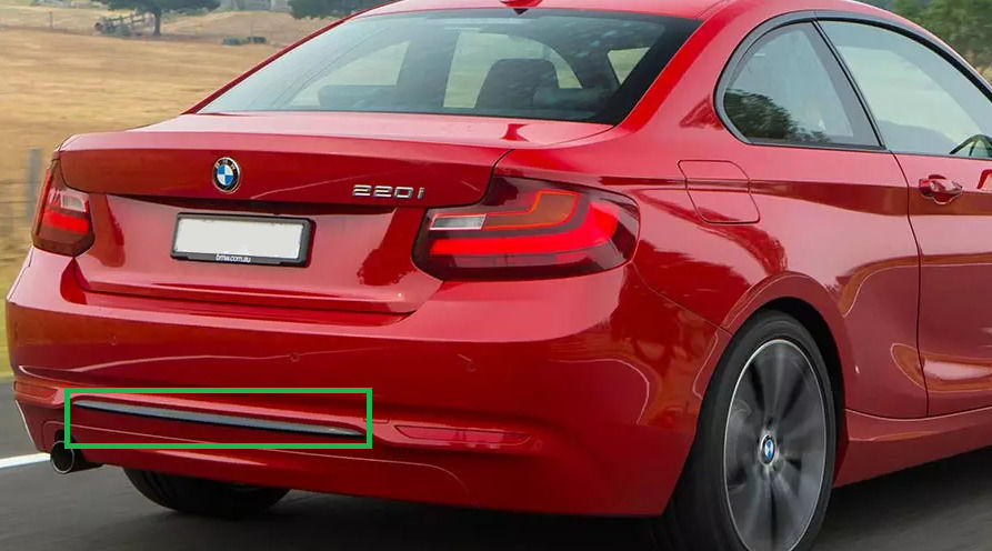 BMW NEW GENUINE 2 SERIES F22 F23 SPORT LINE REAR BUMPER BLACK TRIM STRIP 51127314357 - Image 2