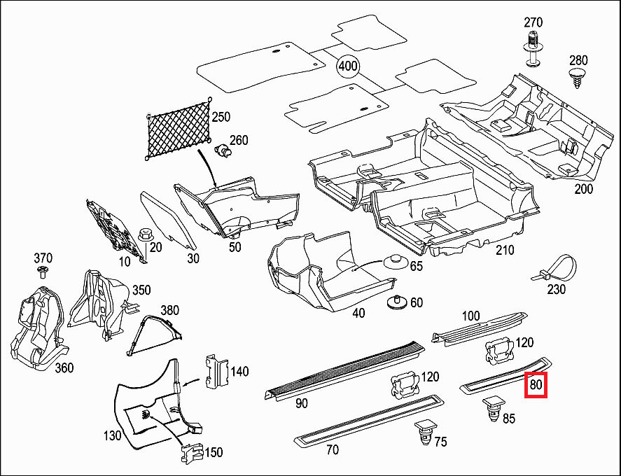 NEW GENUINE MERCEDES BENZ E CLASS W212 REAR LEFT OUTER DOOR STILL TRIM A21168057359051 - Image 2