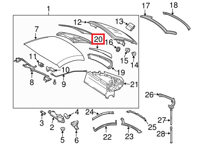 NEW GENUINE MERCEDES-BENZ MB SLK R171 C-PILLAR COVER TRIM RIGHT O/S A1717950255 - Image 2