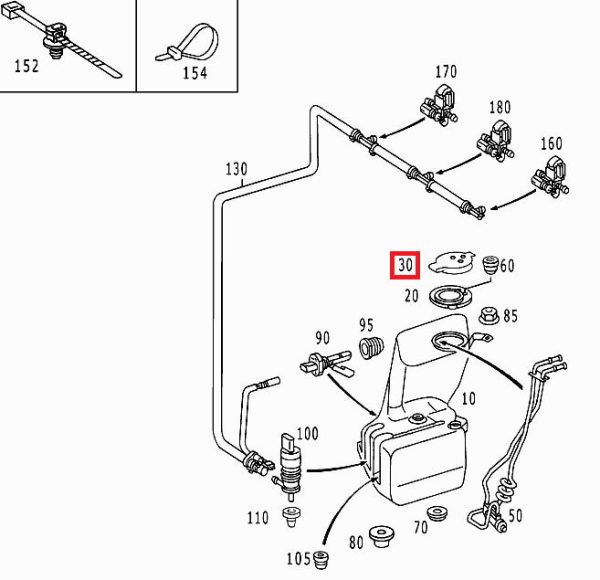NEW GENUINE MERCEDES BENZ VITO W639 WINDSHIELD WASHER RESERVOIR CAP A2028609369 - Image 3