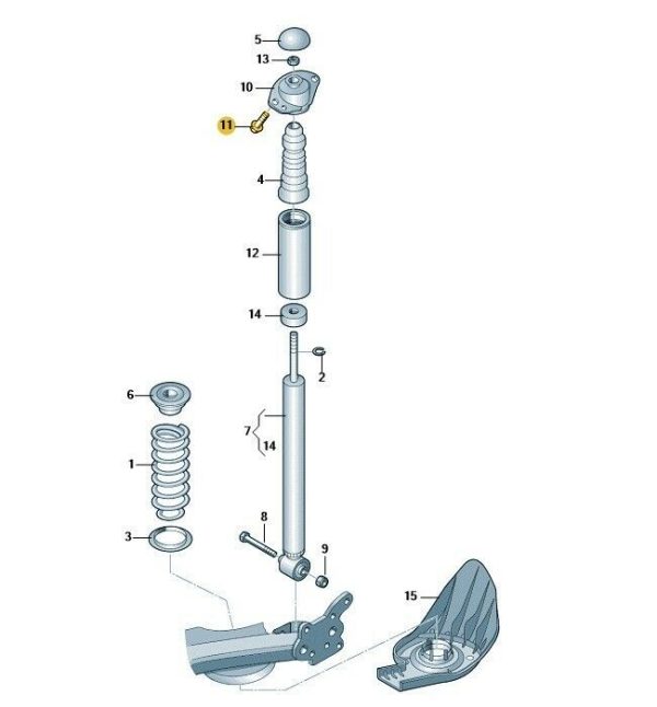 NEW GENUINE VOLKSWAGEN REAR SHOCK TOP MOUNT SUSPENSION BOLT N90648402 - Image 2