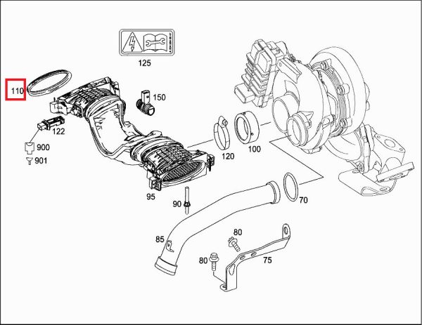NEW GENUINE MERCEDES BENZ MB OM642 RED AIR TURBO INTAKE SEAL A6420940280 - Image 2