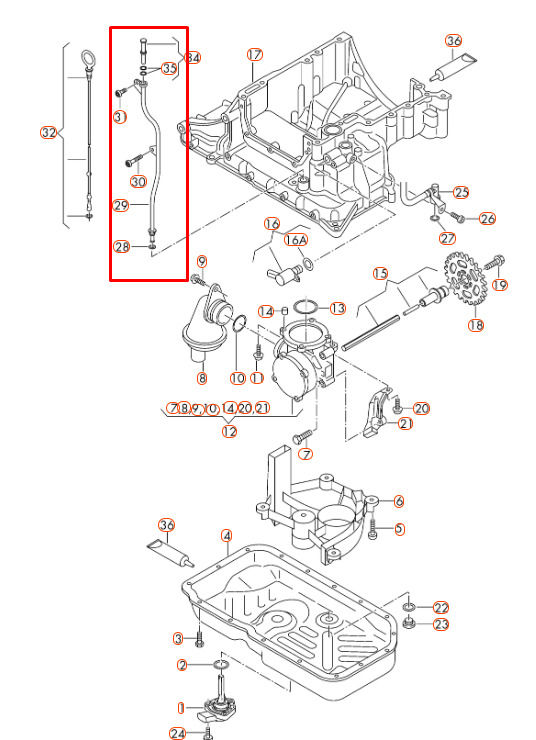 NEW GENUINE AUDI A4 B8 A5 A6 C7 A8 D4 Q5 Q7 OIL DIPSTICK TUBE 059115630AH - Image 2