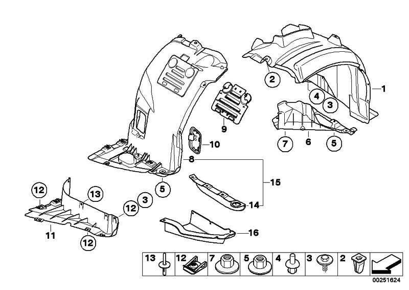 BMW NEW GENUINE 3 E90 E91 05 -08 FRONT N/S LEFT WHEEL BOTTOM COVER 51717059379 - Image 2