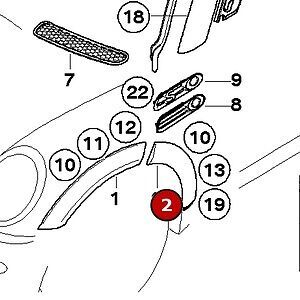 MINI NEW COOPER R50 R52 R53 WHEEL ARCH COVER FRONT TRIM NEAR DOOR RIGHT O/S 51131505864 - Image 3