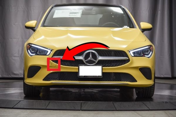 NEW GENUINE MERCEDES MB CLA250 FRONT BUMPER TOW HOOK EYE COVER PRIMED A11888554009999 - Image 2