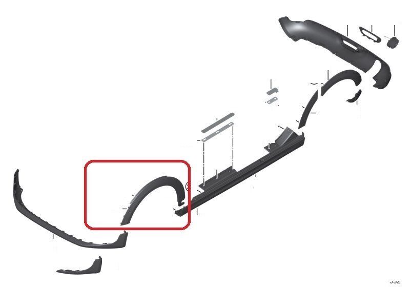 MINI NEW GENUINE F55 F56 F57 FRONT WHEEL ARCH EXTENSION LEFT N/S FITS WITH PMA 51777403259 - Image 2