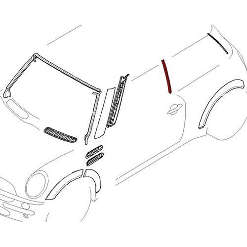 MINI NEW GENUINE COOPER R50 R53 COLUMN B COVER MOLDING TRIM LEFT N/S 51367044363 - Image 2