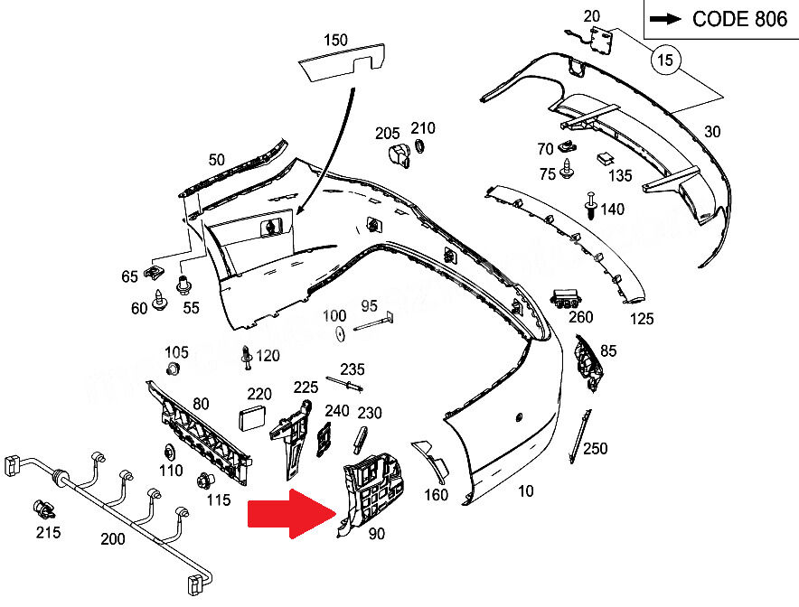 NEW GENUINE MERCEDES BENZ MB CLA CLASS W117 AMG REAR BUMPER BRACKET PAIR SET - Image 2