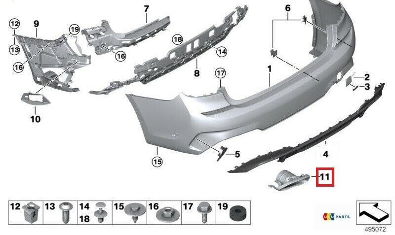 NEW GENUINE BMW G20 M SPORT PERFORMANCE REAR TRIM WITH DIFUSSER AND TAIL PIPES - Image 3