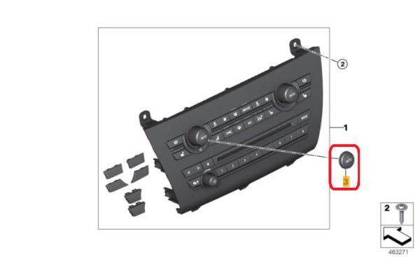 BMW NEW GENUINE F01 F06 F07 F10 F12 F13 F15 F16 CLIMATE CONTROL KNOB REPAIR KIT - Image 2