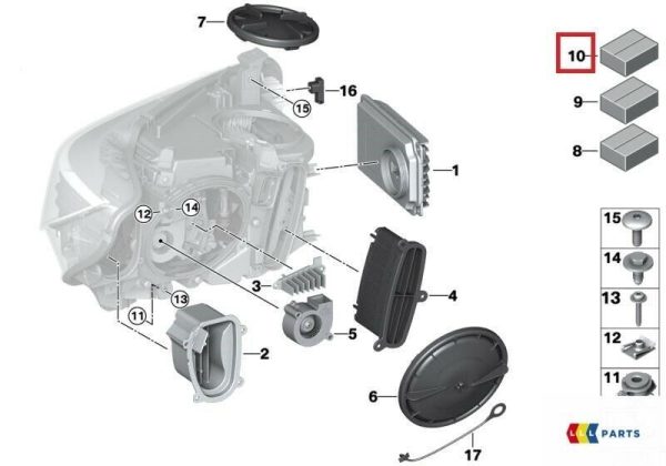 NEW GENUINE BMW SERIES F32 F36 F33 F80 F82 FRONT HEADLIGHT HOLDER KIT 63117379850 - Image 2