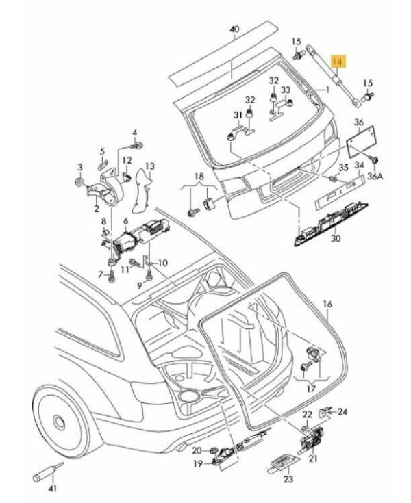 NEW GENUINE AUDI A6 S6 ALLROAD C6 2005-2011 GAS PRESSURE TAILGATE BONNET STRUT 4F9827552A - Image 2
