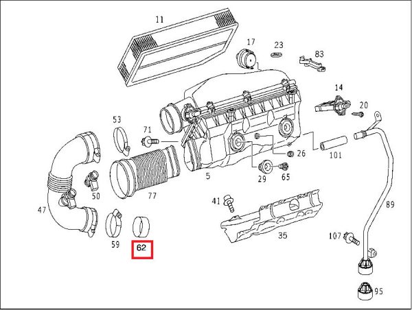 NEW GENUINE MERCEDES BENZ OM646 OM612 DIESEL RED TURBO INTAKE SEAL A6120940051 - Image 2