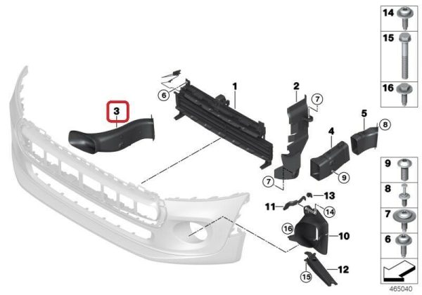 MINI NEW GENUINE COOPER F55 F56 SD S AIR DUCT BRAKE RIGHT O/S 51747301614 - Image 2