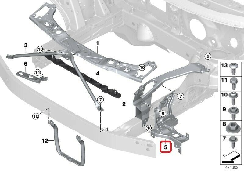 BMW X1 SERIES F45 F46 NEW 2014 - 2017 FRONT LEFT HEADLIGHT SUPPORT ARM 51647302531 - Image 2
