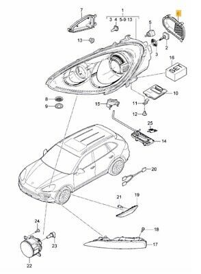 NEW GENUINE PORSCHE CAYENNE 2011- HEADLIGHT PROTECTIVE COVER CAP RIGHT O/S  95863123800 - Image 2