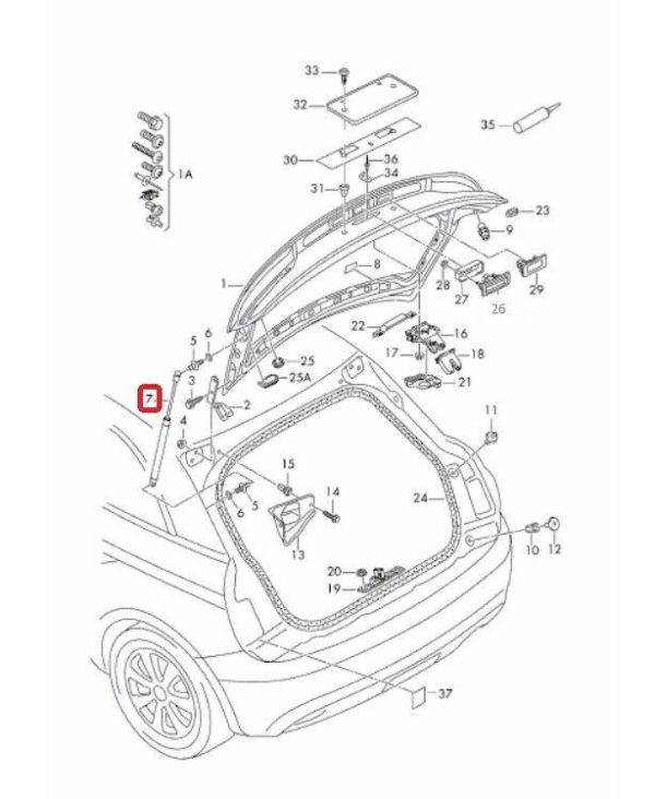 NEW GENUINE AUDI A1 2012-2014 GAS PRESSURE TAILGATE BONNET STRUT 8X3827552 - Image 2
