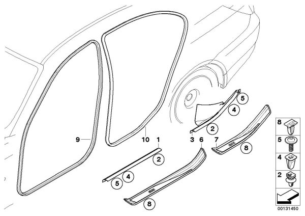 BMW NEW GENUINE 5 E60 E61 FRONT INTERIOR BEIGE DOOR ENTRY SILL STRIP 51477069515 - Image 2