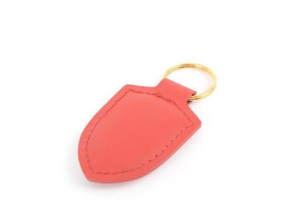 NEW GENUINE PORSCHE LEATHER METAL CREST KEY RING FOB CHAIN RED WAP0500920E - Image 4