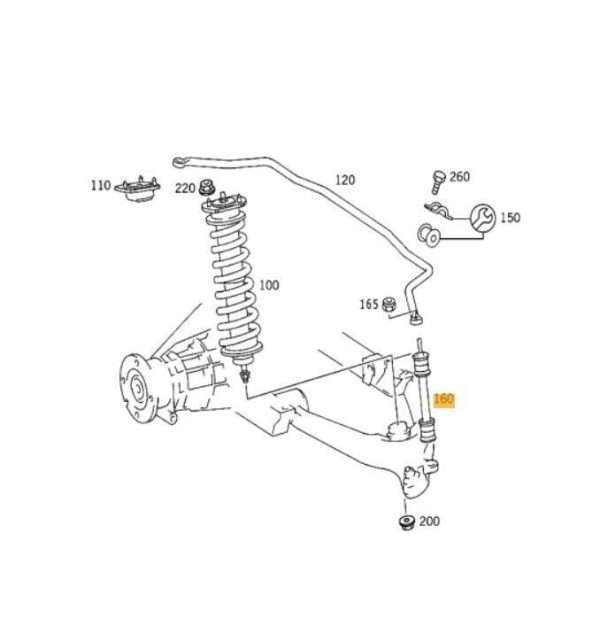NEW GENUINE MERCEDES BENZ M CLASS W163 REAR ANTI ROLL BAR SUSPENSION LINK STRUT A1633200032 - Image 2