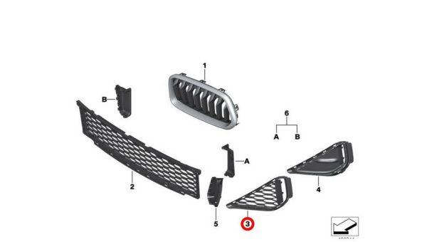 NEW GENUINE BMW X2 SERIES F39 M FRONT BUMPER LATERAL GRILLS PAIR SET N/S + O/S 51118069097 + 51118069098 - Image 3