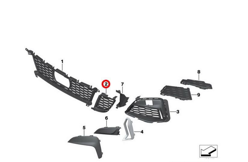 NEW GENUINE BMW 3 SERIES G20 FRONT M BUMPER LOWER GRILL LEFT N/S 51118075601 - Image 3