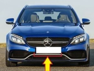 NEW GENUINE MERCEDES BENZ MB C63 W205 AMG FRONT BUMPER CHROME TRIM CENTER A2058852174