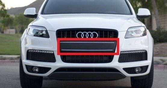 NEW GENUINE AUDI Q7 07-16 FRONT GRILL NUMBER PLATE FILLER DELETE BLACK 4L08072873FZ - Image 3