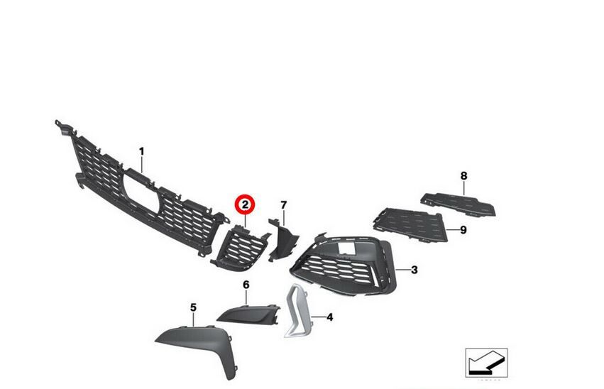 NEW GENUINE BMW 3 SERIES G20 FRONT M BUMPER LOWER GRILL RIGHT O/S 51118075602 - Image 3