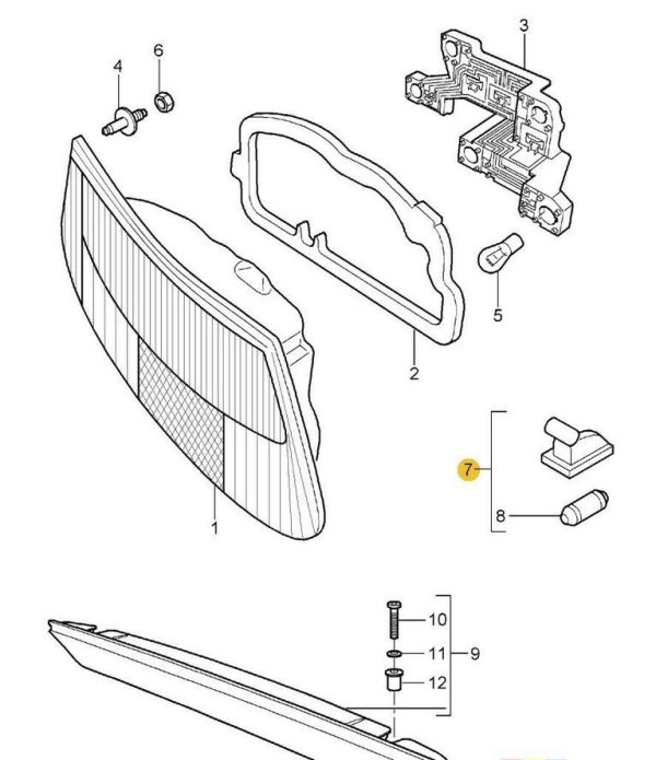 NEW GENUINE PORSCHE CAYENNE 911 BOXSTER CAYMAN REAR LICENSE PLATE LIGHT 99763162002 - Image 4