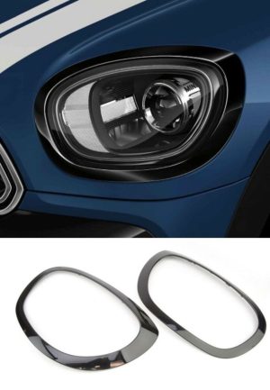 GENUINE MINI COUNTRYMAN F60 JCW FRONT HEADLIGHT PIANO BLACK SURROUND SET