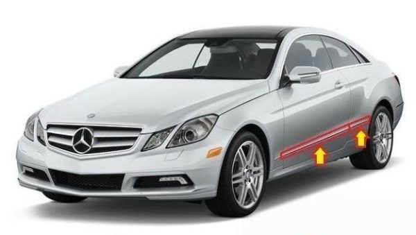 NEW GENUINE MERCEDES E CLASS W207 DOOR AND REAR WING CHROME MOLDING SET LEFT N/S