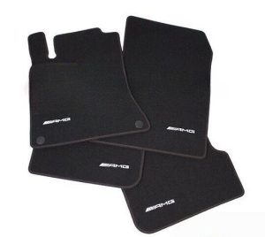 NEW GENUINE MERCEDES CLA W117 AMG RED STITCHED BLACK VELOUR CARPET MAT SET LHD A24668028483D16