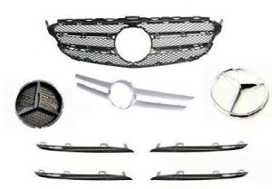 NEW GENUINE MERCEDES BENZ MB C CLASS W205 FRONT UPPER GRILLE COMPLETE SET KIT
