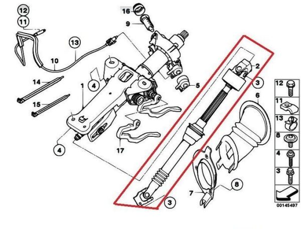BMW NEW GENUINE E60 E61 SINCE 2005/09 LOWER STEERING SHAFT JOINT 32306780894 - Image 2