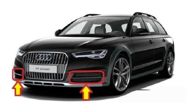NEW GENUINE AUDI A6 C7 ALLROAD 13-16 FRONT BUMPER FOG LIGHT GRILL LEFT RIGHT SET - Image 3