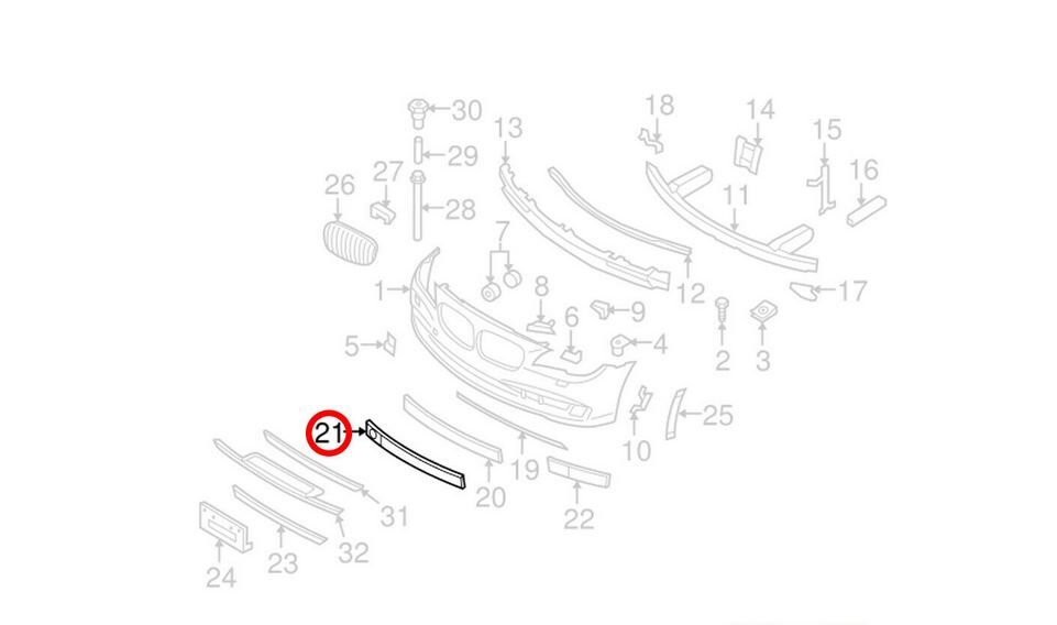 NEW GENUINE BMW 7 SERIES F01 F02 LCI FRONT BUMPER LOWER CENTER GRILL 51117295264 - Image 6