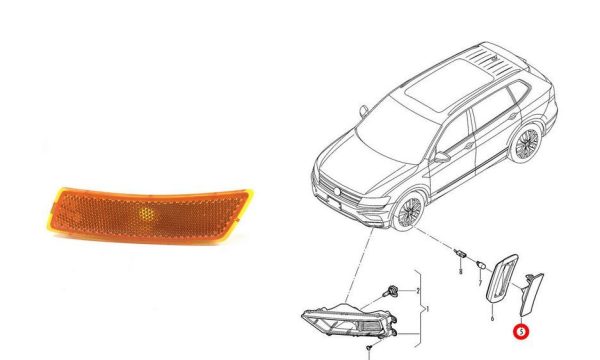 NEW GENUINE VW TIGUAN 2016 - 2018 FRONT BUMPER REFLECTOR LEFT N/S 5C5945071A - Image 6
