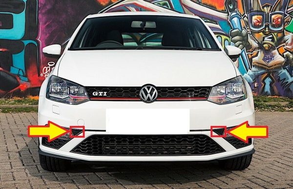 NEW GENUINE VW POLO GTI 15-17 FRONT BUMPER LOWER CORNER TRIMS SET LEFT+RIGHT - Image 3