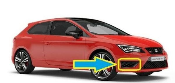 NEW GENUINE SEAT LEON CUPRA 13-17 FRONT RIGHT O/S GRILLE 5F0853666C 9B9 - Image 2