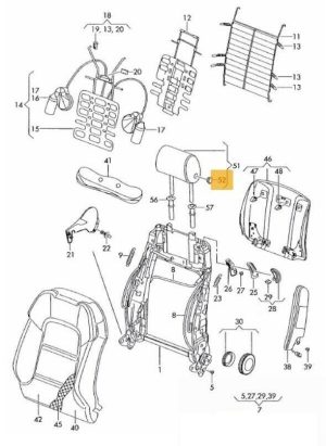 NEW GENUINE AUDI A3 A4 A5 A6 Q7 BLACK PUSH BUTTON FOR HEAD RESTRAINT  8E08819804PK
