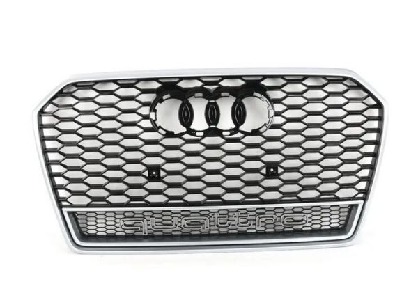 NEW GENUINE RS6 C7 FRONT RADIATOR GRILL QUATTRO ALUMINIUM MATT 4G0853651BD 1L1