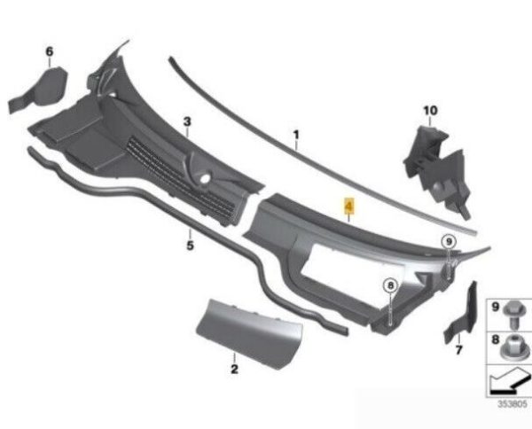 NEW GENUINE MINI COUPE R58 ROADSTER R59 LEFT APRON COVER COWL RHD 51712758913 - Image 3