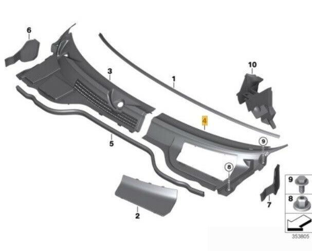 NEW GENUINE MINI COUPE R58 ROADSTER R59 LEFT APRON COVER COWL RHD 51712758913 - Image 3