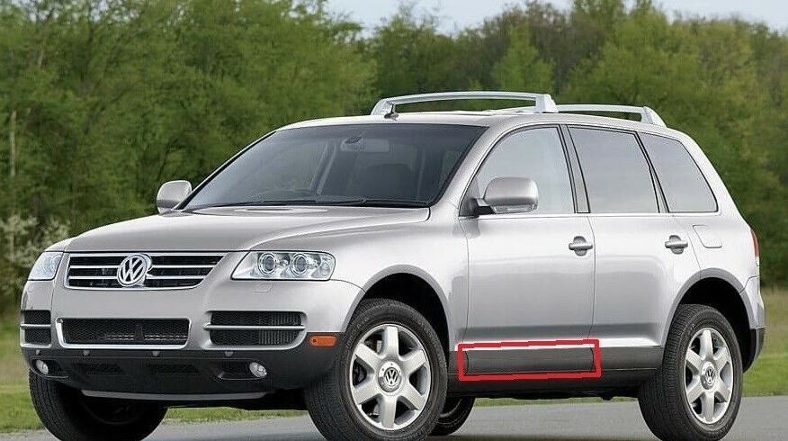 NEW GENUINE VW TOUAREG 2003-2010 FRONT DOOR SATIN BLACK MOLDING COVER LEFT N/S 7L6837787F9B9