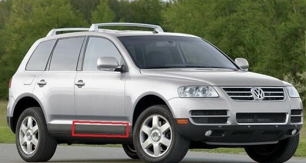 NEW GENUINE VW TOUAREG 2003-2010 FRONT DOOR SATIN BLACK MOLDING COVER RIGHT O/S 7L6837788F9B9