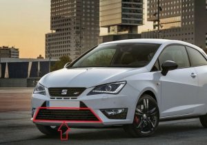 NEW GENUINE SEAT IBIZA CUPRA 13-18 FRONT LOWER CENTER GRILL BLACK 6JL853667A 9B9