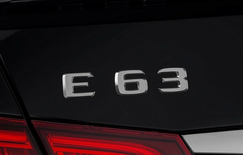 NEW GENUINE MERCEDES BENZ E CLASS REAR TRUNK E 63 LETTERING CHROME BADGE LID A2118170515